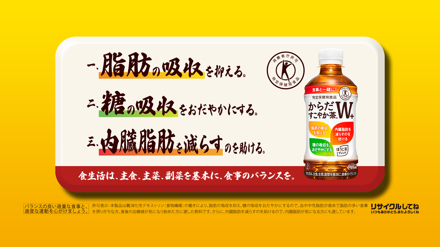 からだすこやか茶Ｗ＋の機能について
