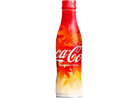 コカ・コーラ」スリムボトル2018年 紅葉デザイン 8月20日（月