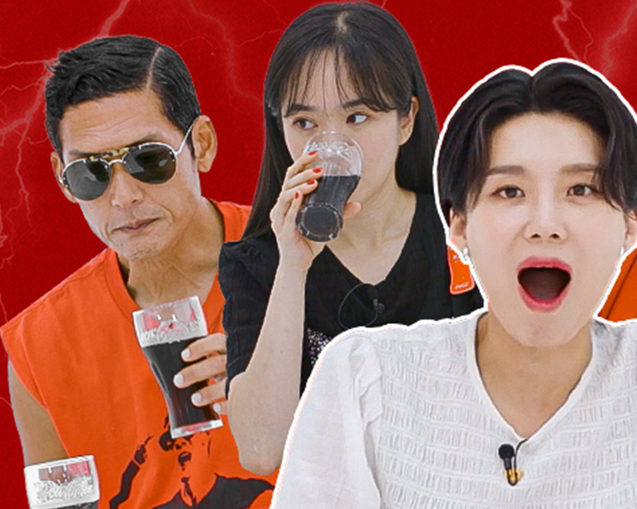 한국 남성과 여성이 코카-콜라 음료를 즐기고 있습니다