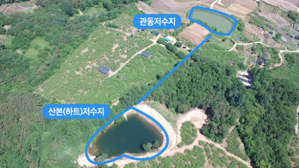 저수지의 평면도