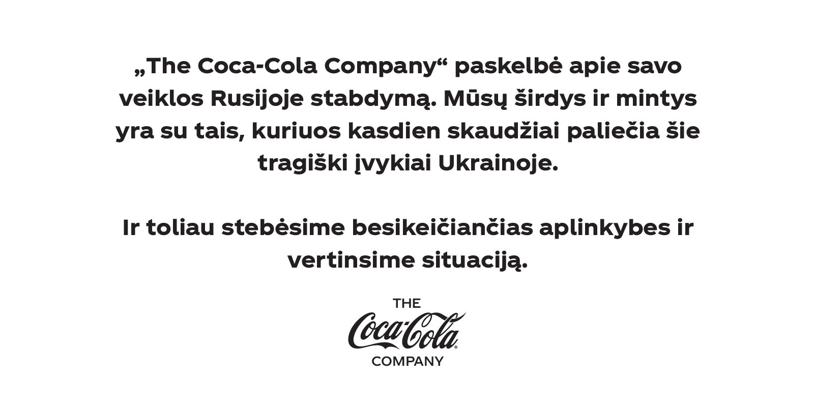 Coca‑Cola veiklos sustabdymas Rusijoje