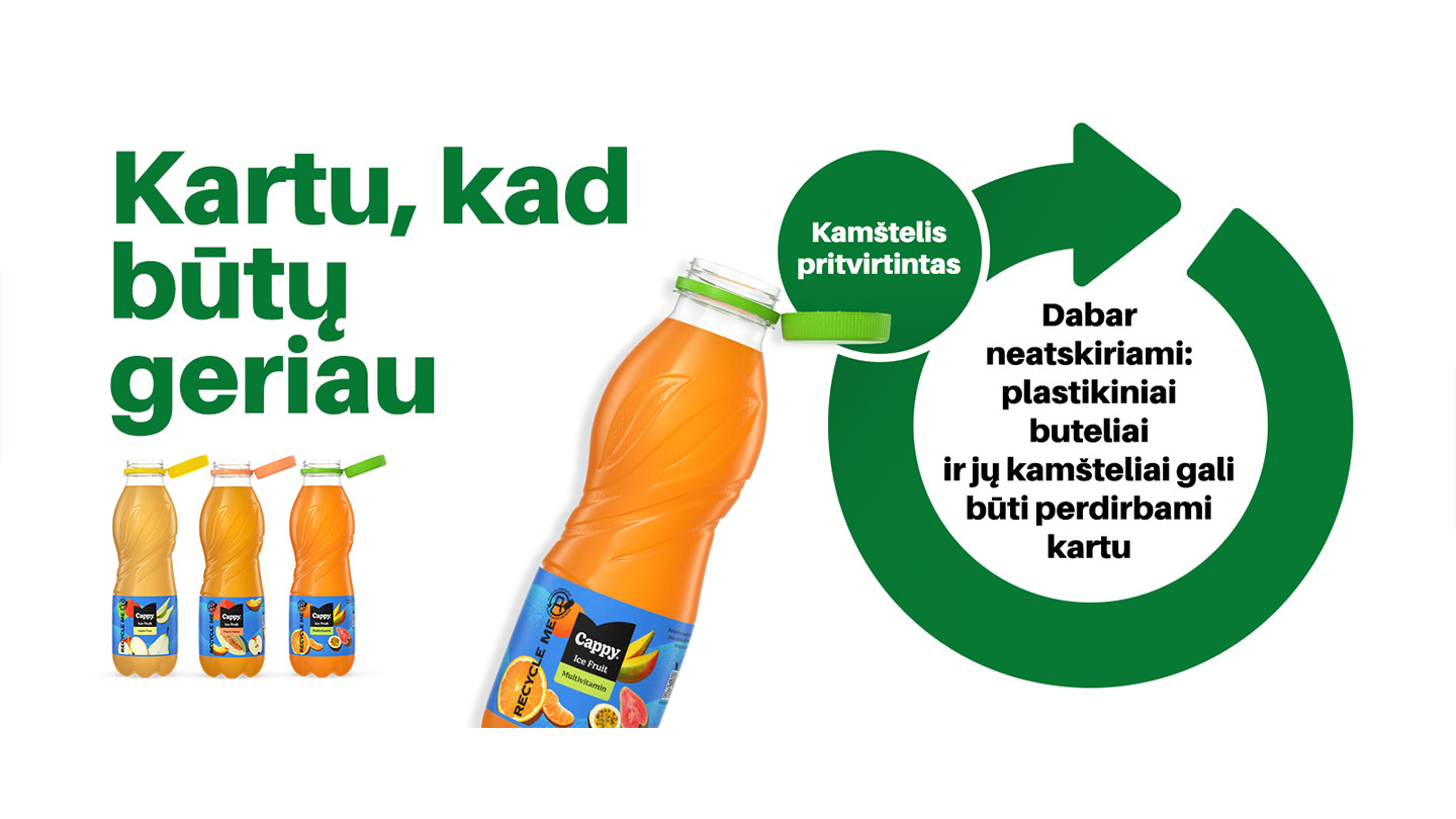 Pritvirtinti Cappy Ice Fruit kamšteliai