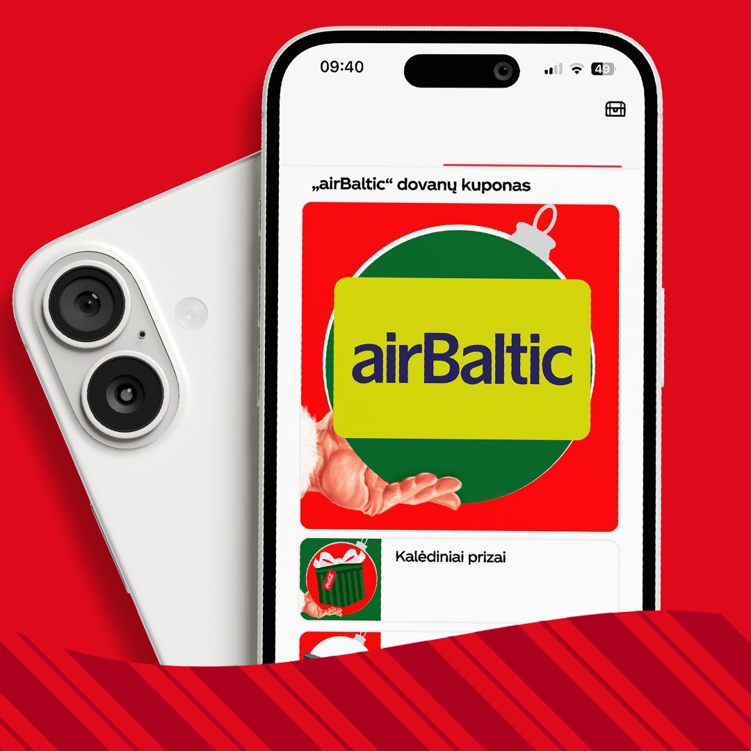 Atsisiųsk „Coca-Cola“ programėlę ir dalyvauk Kalėdų loterijoje!  Programėlė prieinama „iOS“ ir „Android“ operacinėms sistemoms.