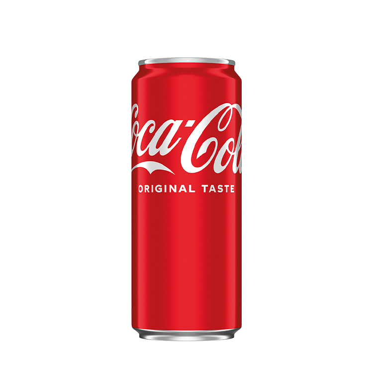 gāzēts bezalkoholisks dzēriens ar kolas garšu coca-cola sarkanā skārdenē