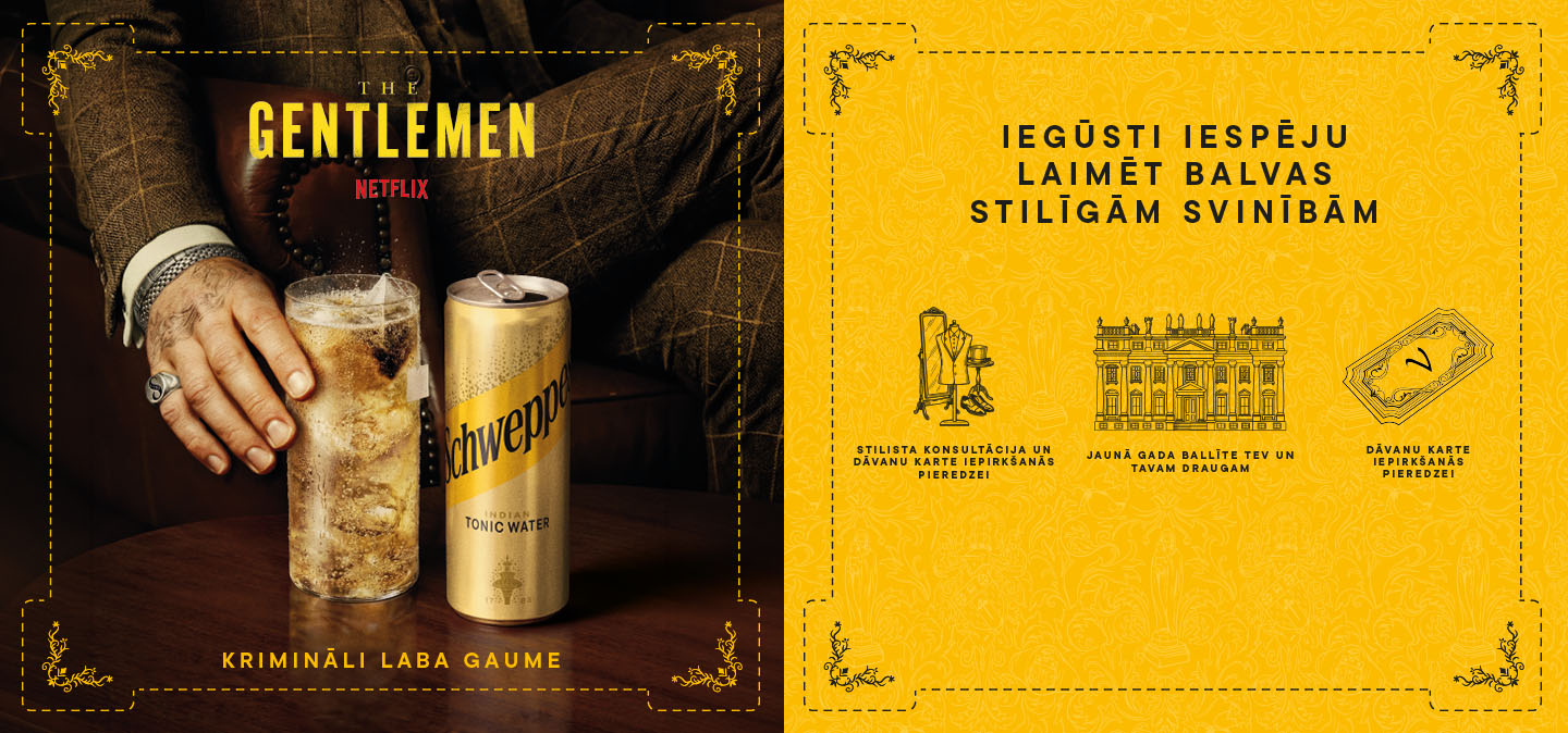 Schweppes stila un dāvanu kartes balva