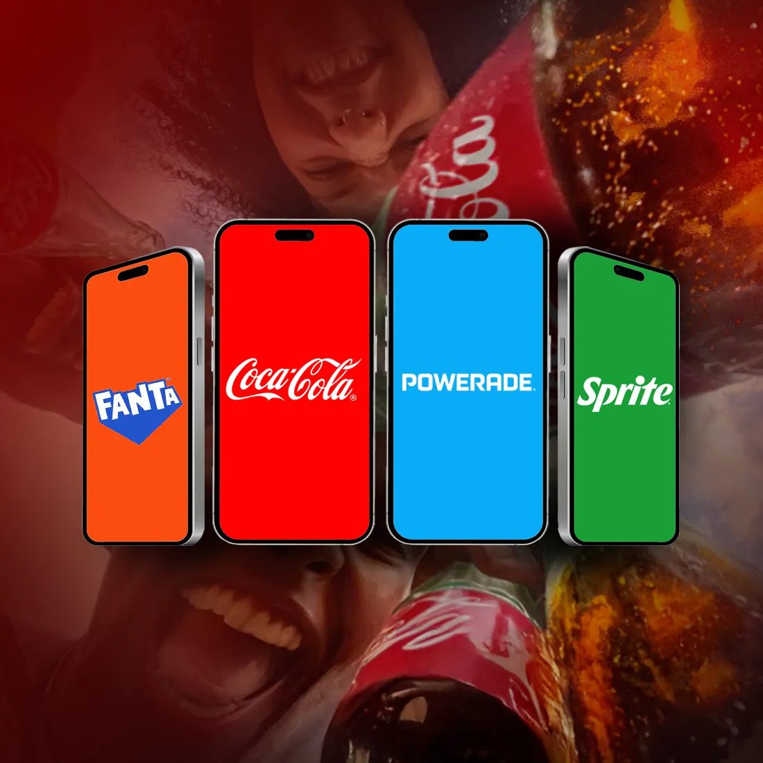 Fanta, Coca-Cola, Powerade, Sprite