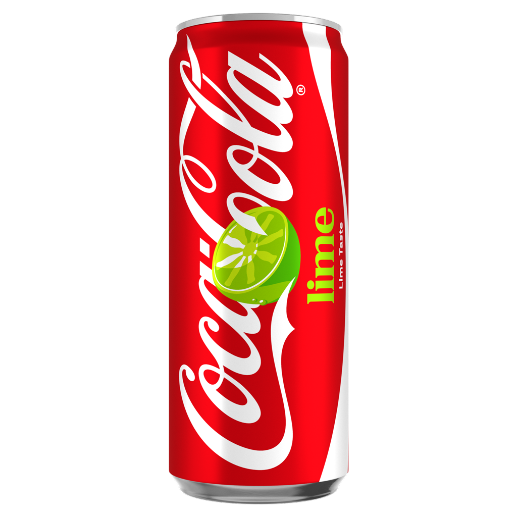 Crvena limenka Coca-Cole sa natpisom "Lime"