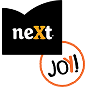 neXt Joy logo sa bijelom pozadinom