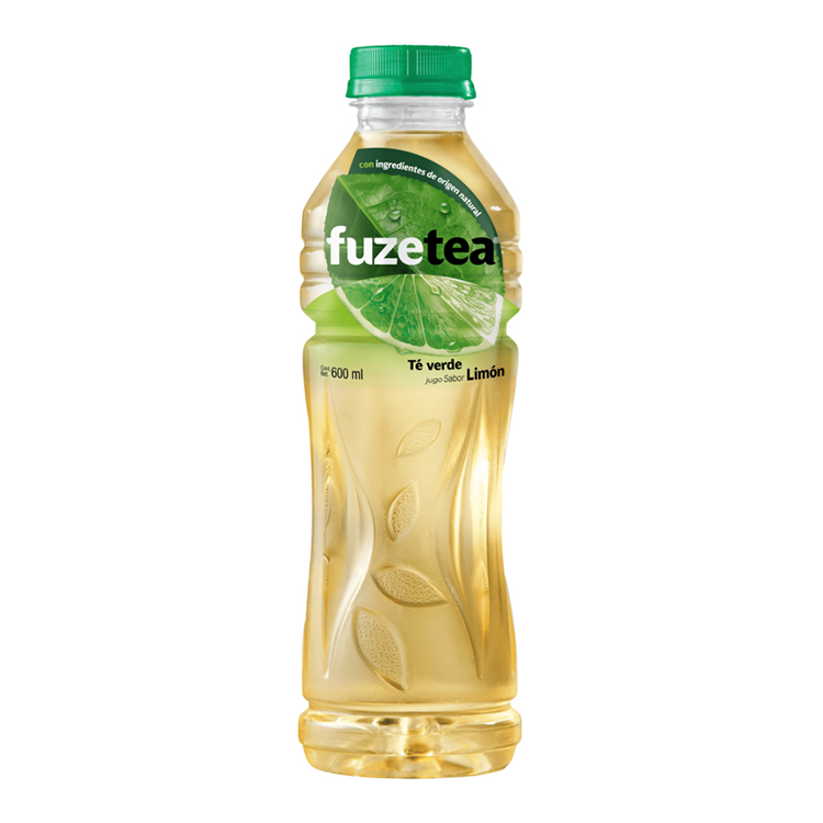 Envase de Fuze Tea sabor Té Verde Limón. Té de Frutas y Hierbas.