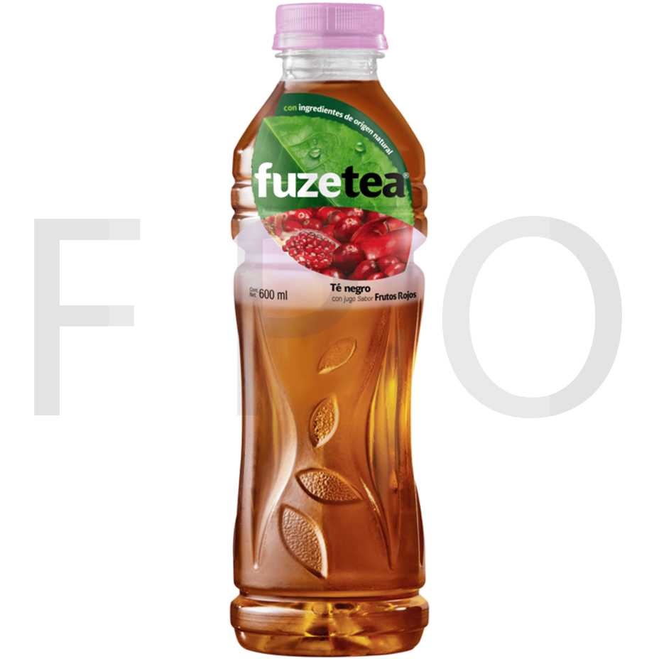 Envase de Fuze Tea sabor Frutos Rojos. Té de Frutas y Hierbas.