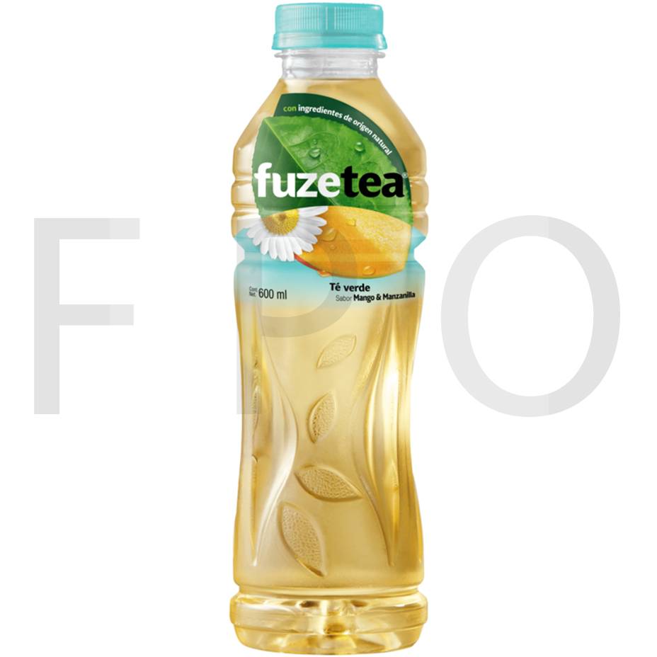 Envase de Fuze Tea sabor Mango Manzanilla. Té de Frutas y Hierbas.