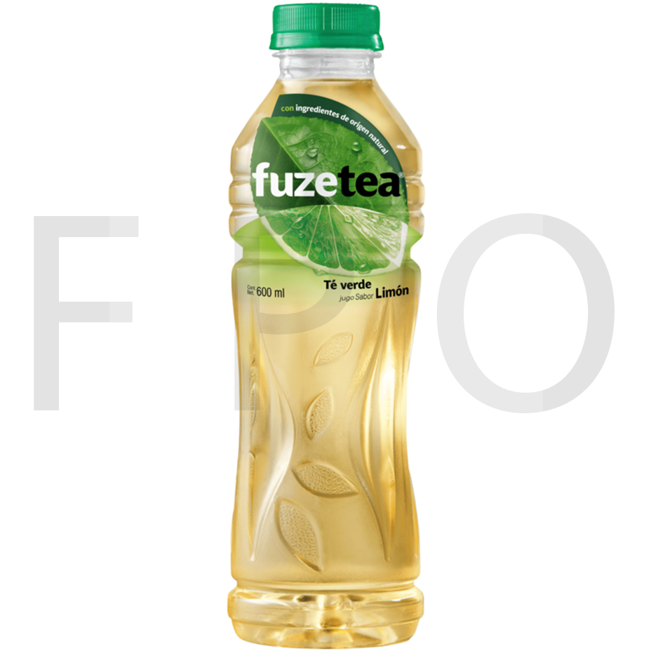 Envase de Fuze Tea sabor Té Verde Limón. Té de Frutas y Hierbas.