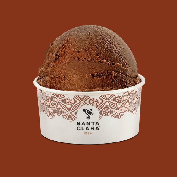 Vaso con Bola de Helado de Chocalate Santa Clara 100% Leche de Vaca 