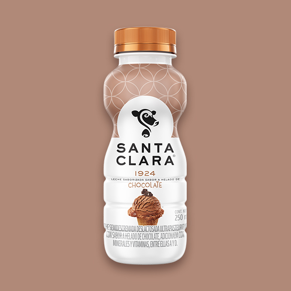 Envase de Leche Saborizada Santa Clara Chocolate de 250 mililitros.
