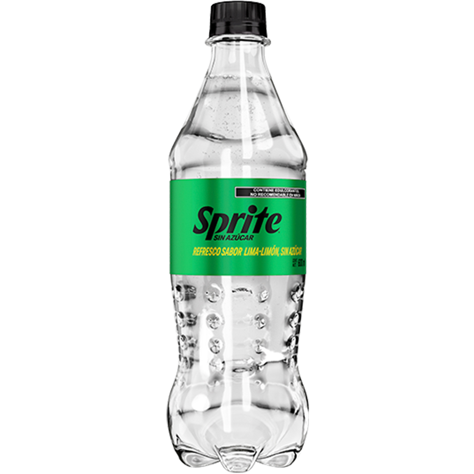 Botella de Sprite en envase reciclable sabor natural lima-limón. El más famoso del mundo.