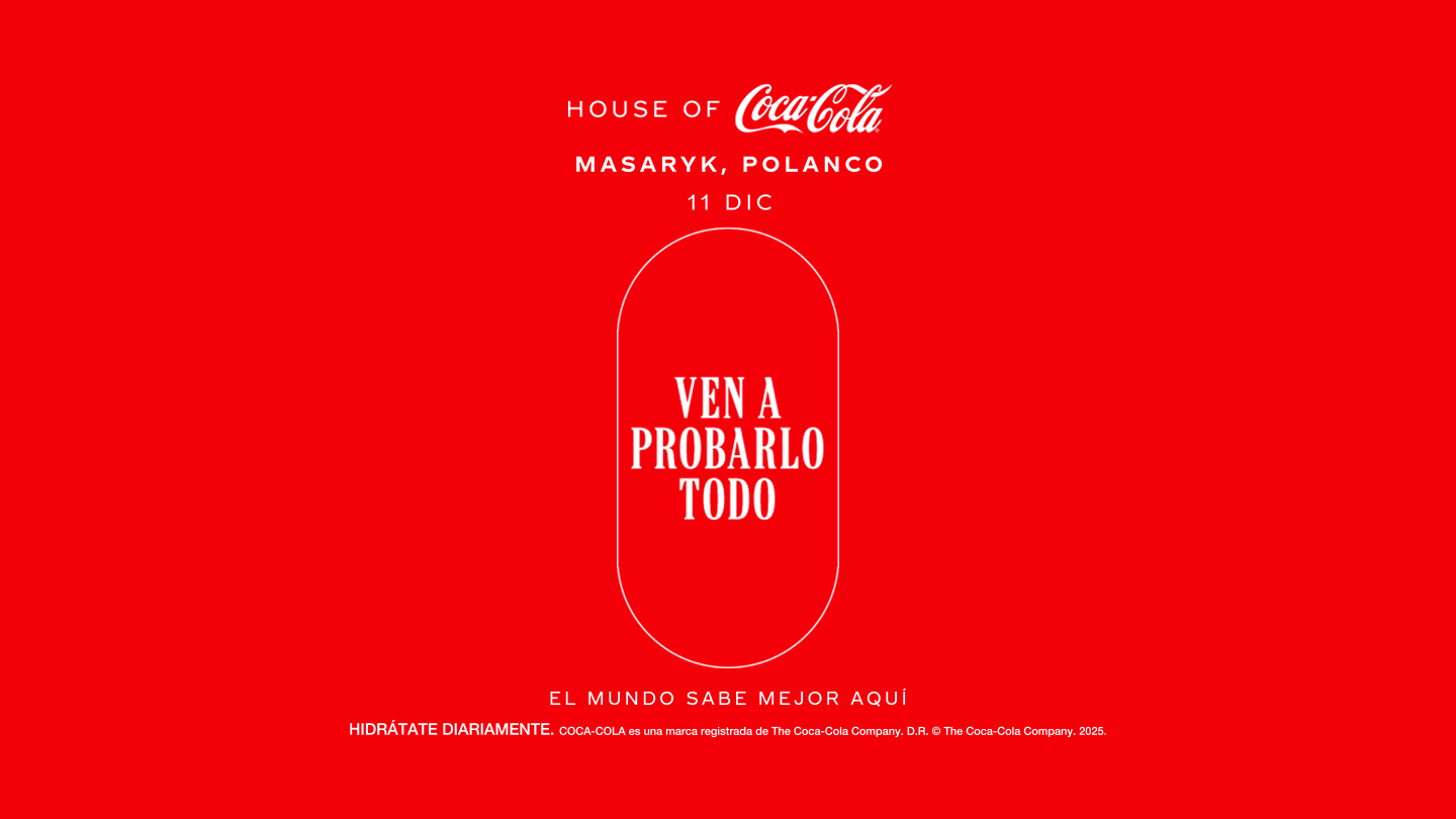 fondo rojo que en el centro dice "Ven a probarlo todo".