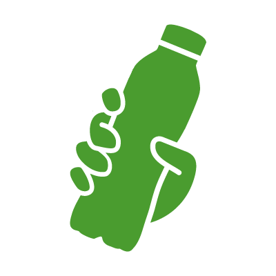Isologo de una mano sosteniendo una botella.