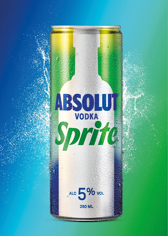 Een blikje Absolut Vodka Sprite