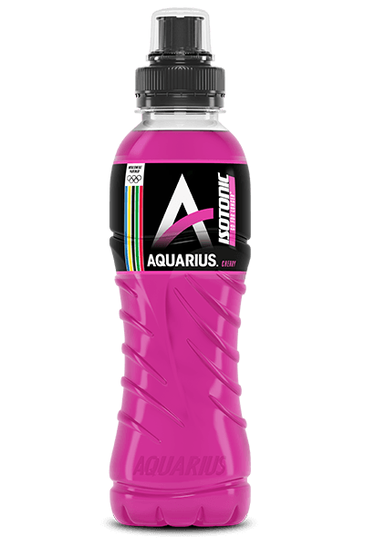 Een fles Aquarius sport isotonic cherry drank