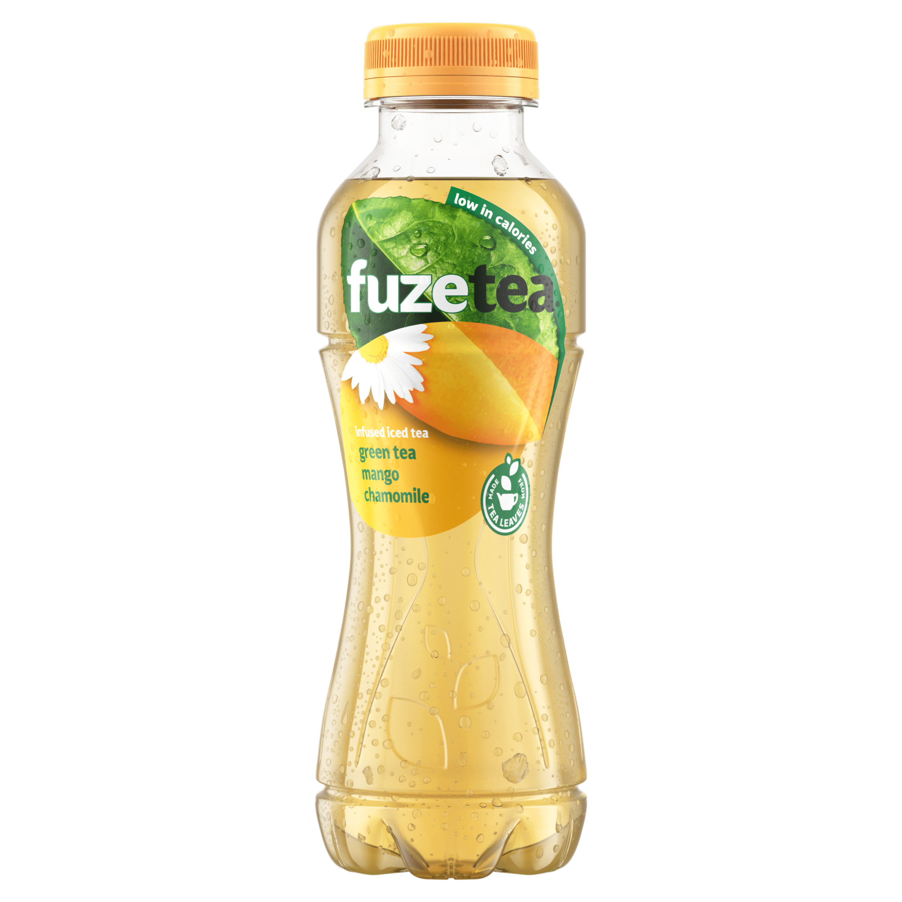 Een flesje Fuze Tea mango chamomile