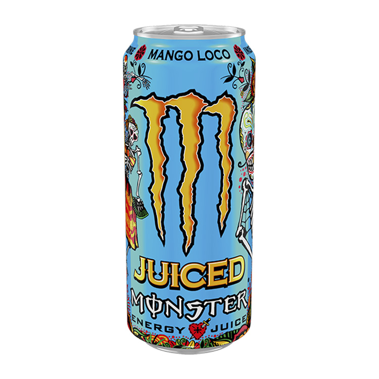 Een blikje Monster Energy mango loco drank