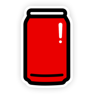 Gestileerd rood pictogram van een drankblikje