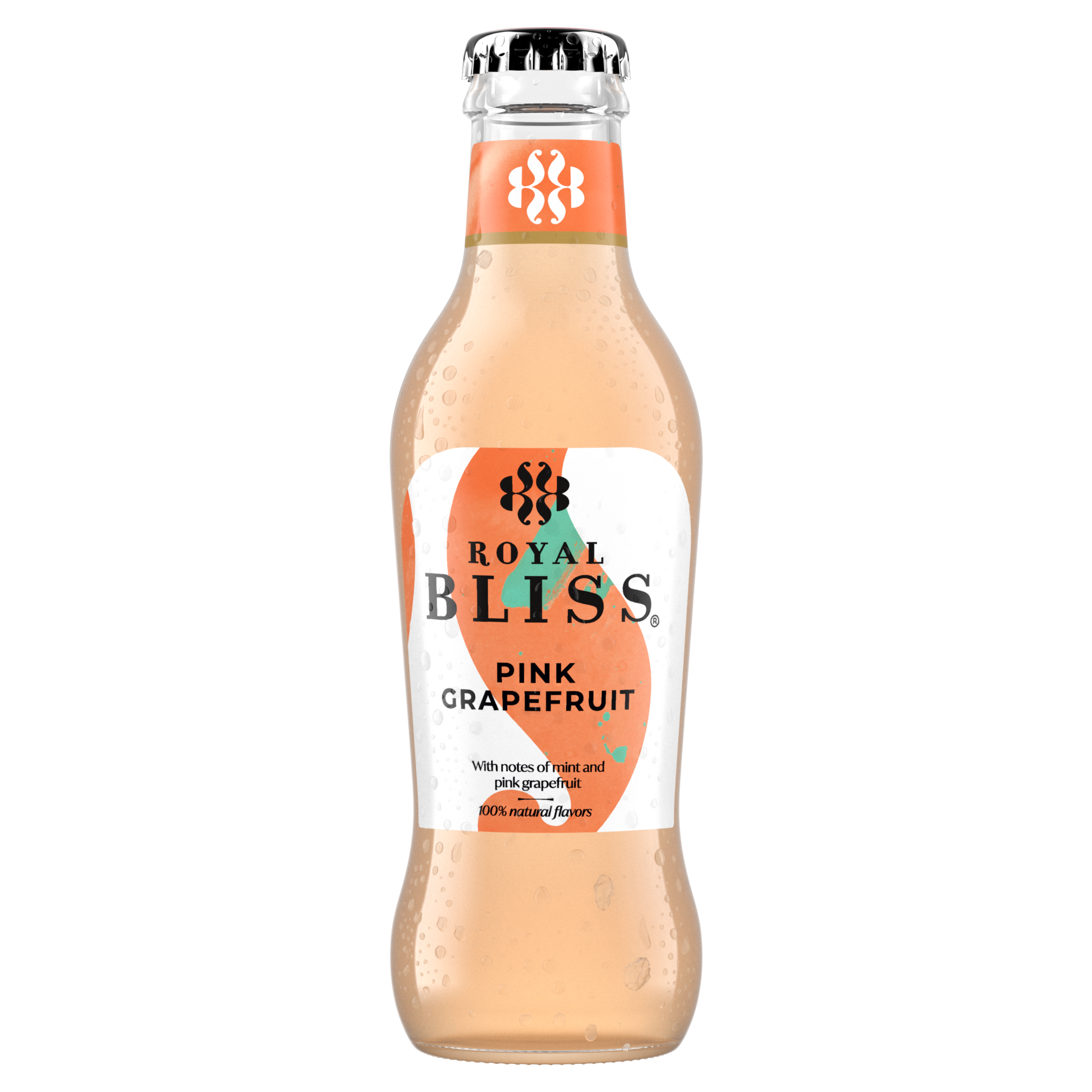 Een fles Royal Bliss Pink Grapefruit with notes of mint and pink grapefruit