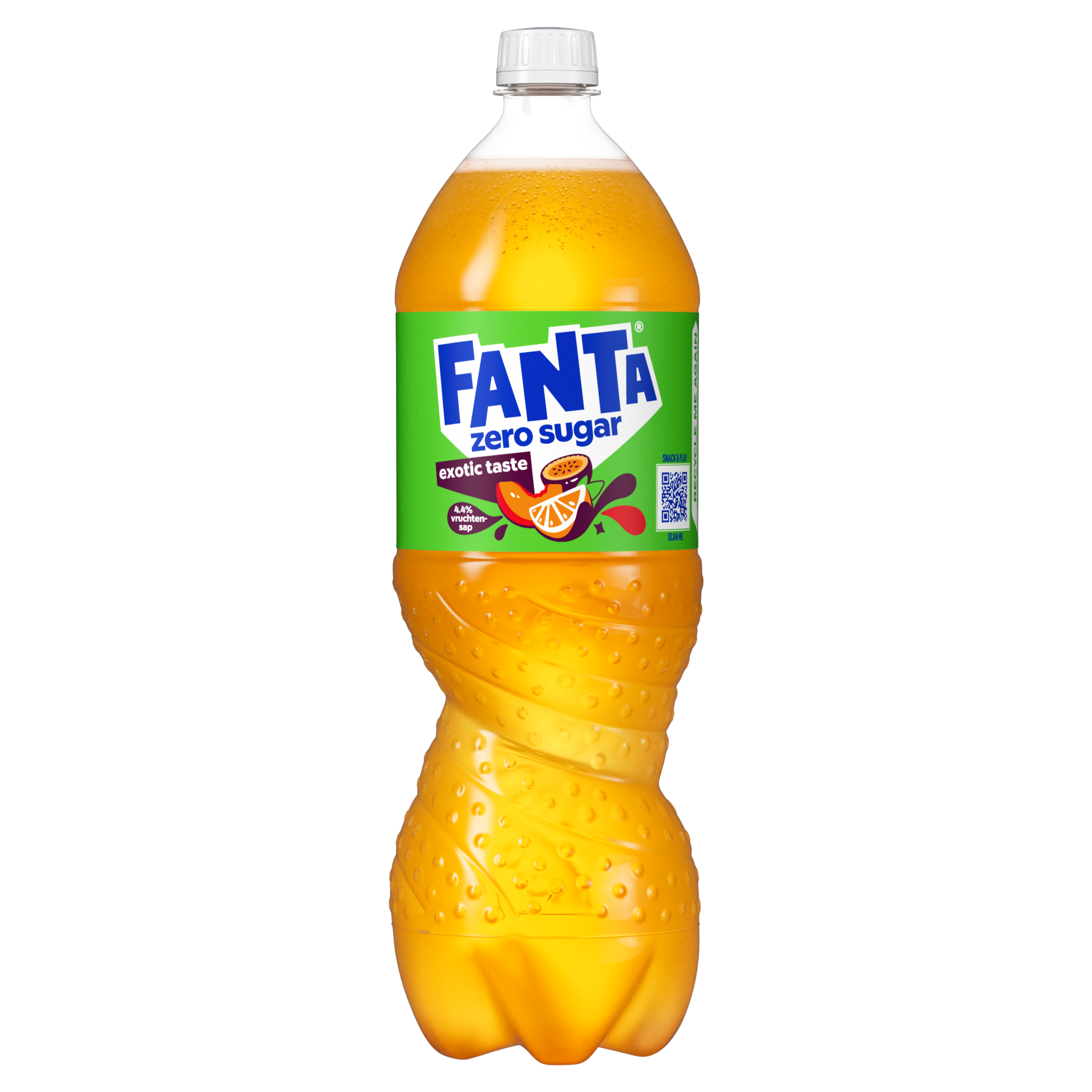 Een fles Fanta exotic taste zero sugar-drank