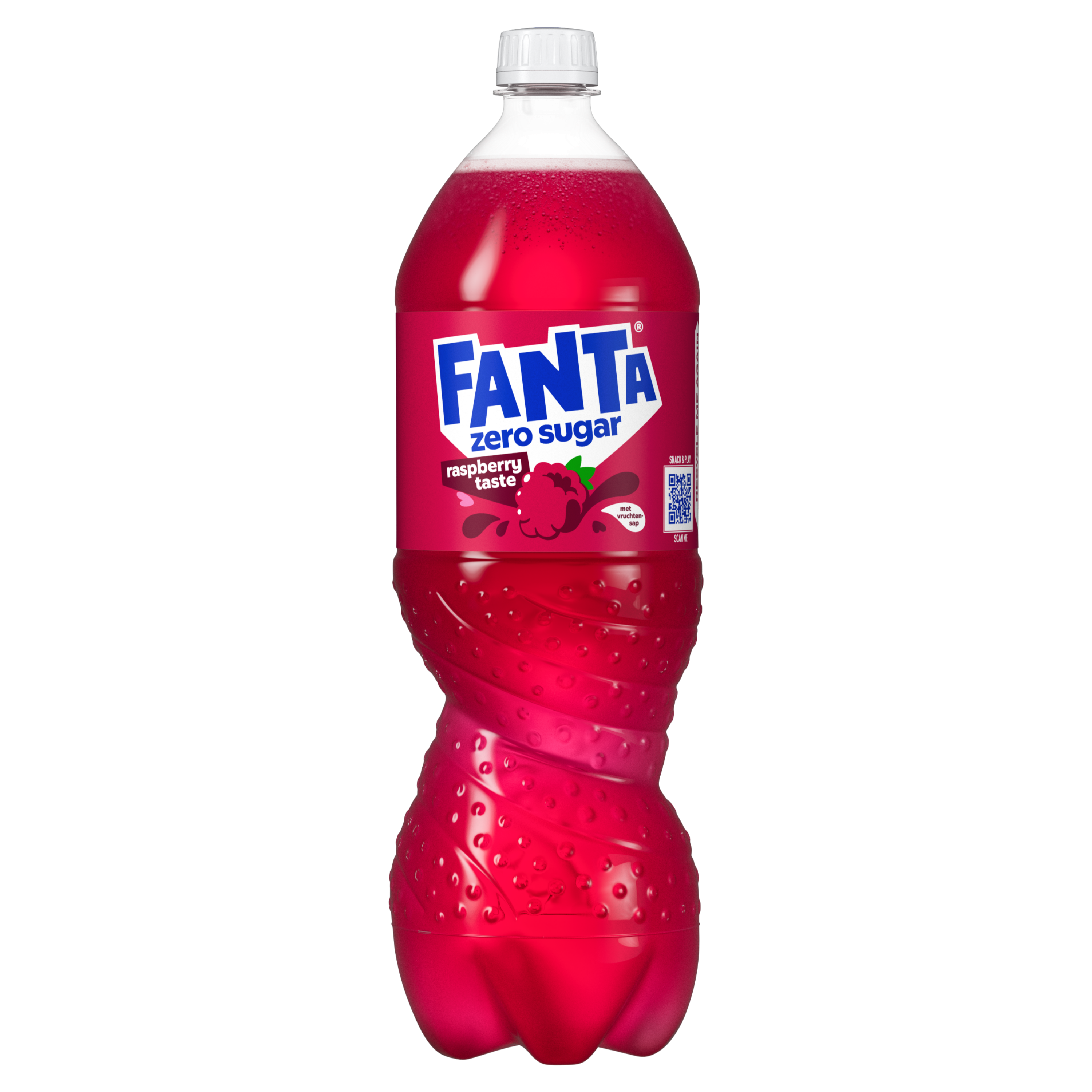 Een fles Fanta zero sugar raspberry taste drank
