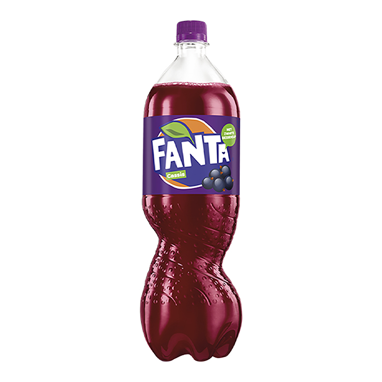 Een fles Fanta cassis-drank