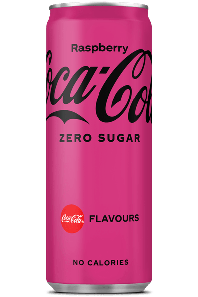 Een blikje Coca-Cola zero sugar raspberry