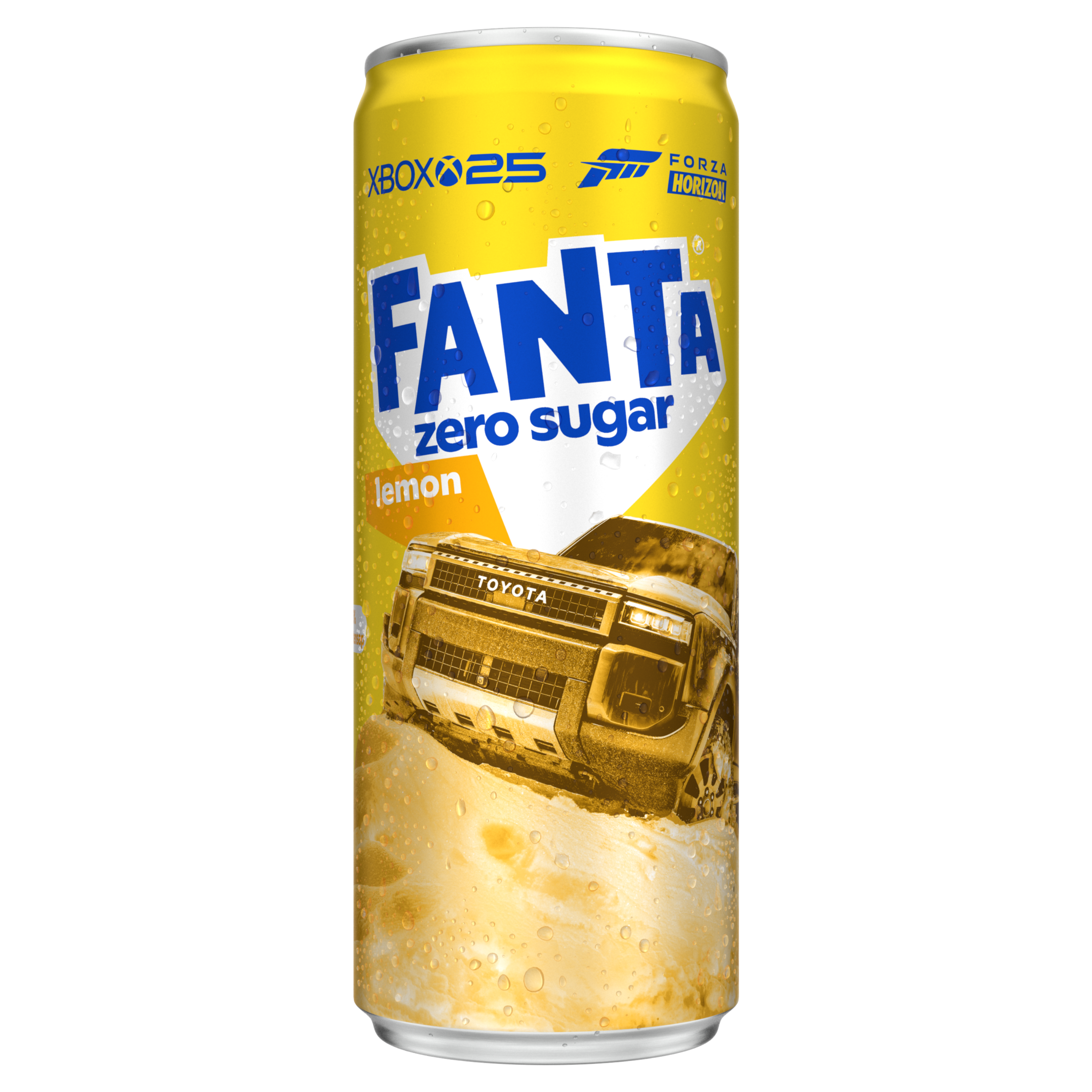 Afbeelding van een gele kunststof fles Fanta citroen Zero Sugar frisdrank van 1,5 liter, met een transparante dop en een geel etiket waarop het Fanta-logo, de tekst "zero sugar" en een afbeelding van een citroen te zien zijn.