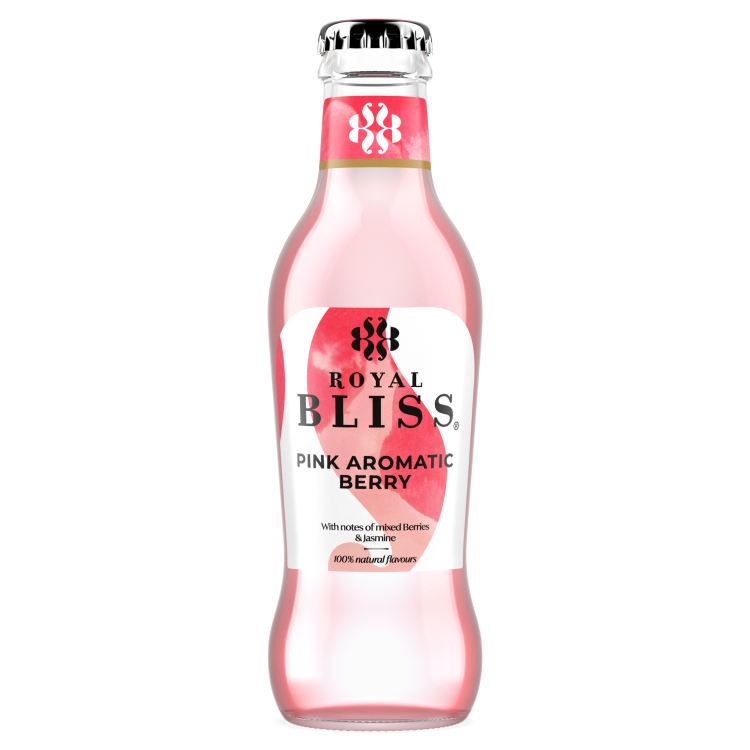 Een fles Royal Bliss Pink Aromatic Berry with notes of mixed Berries & Jasmine