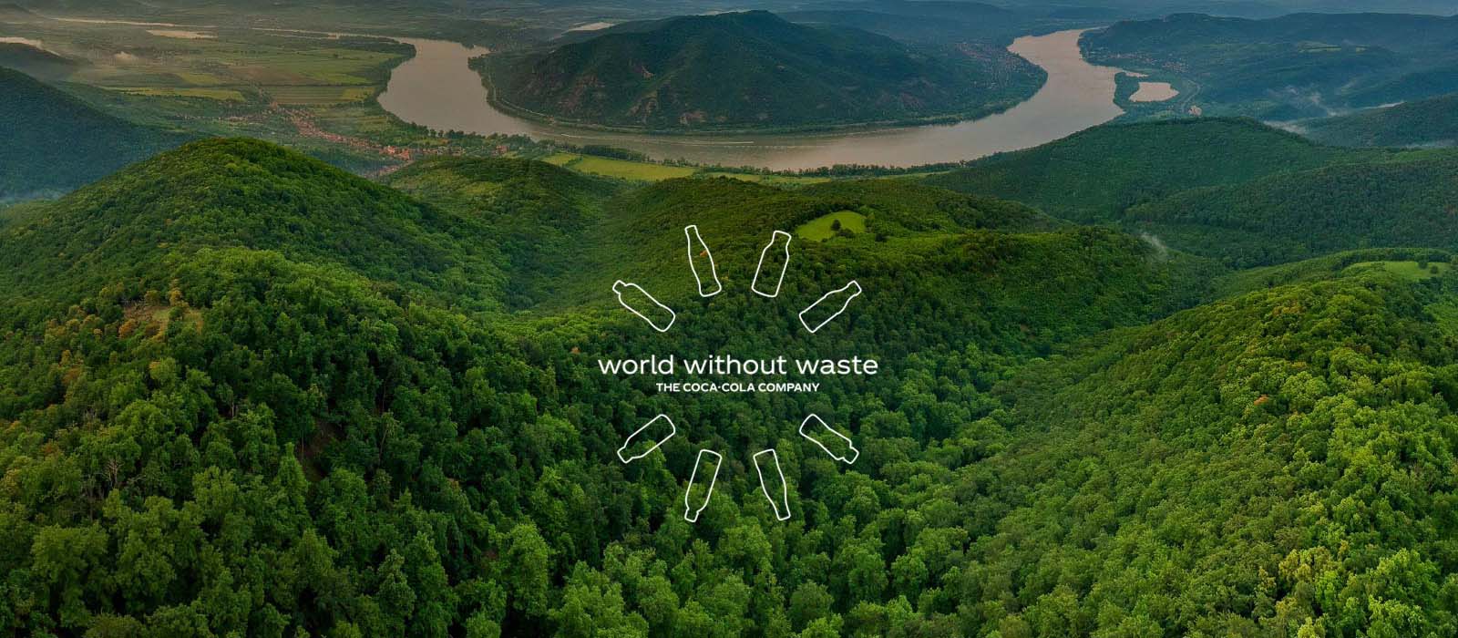 Wereld zonder afval gepresenteerd met De bosachtergrond