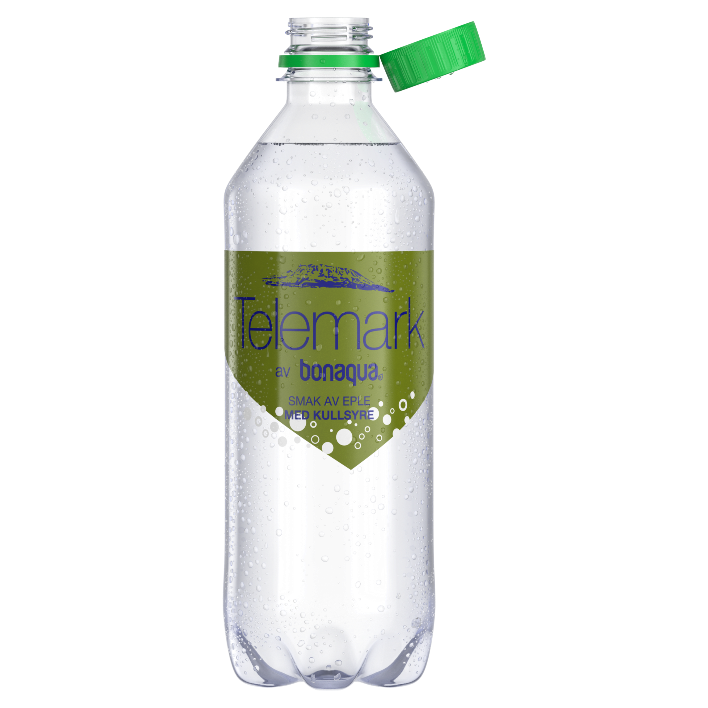En plastflakse med bonaqua eplesmak.