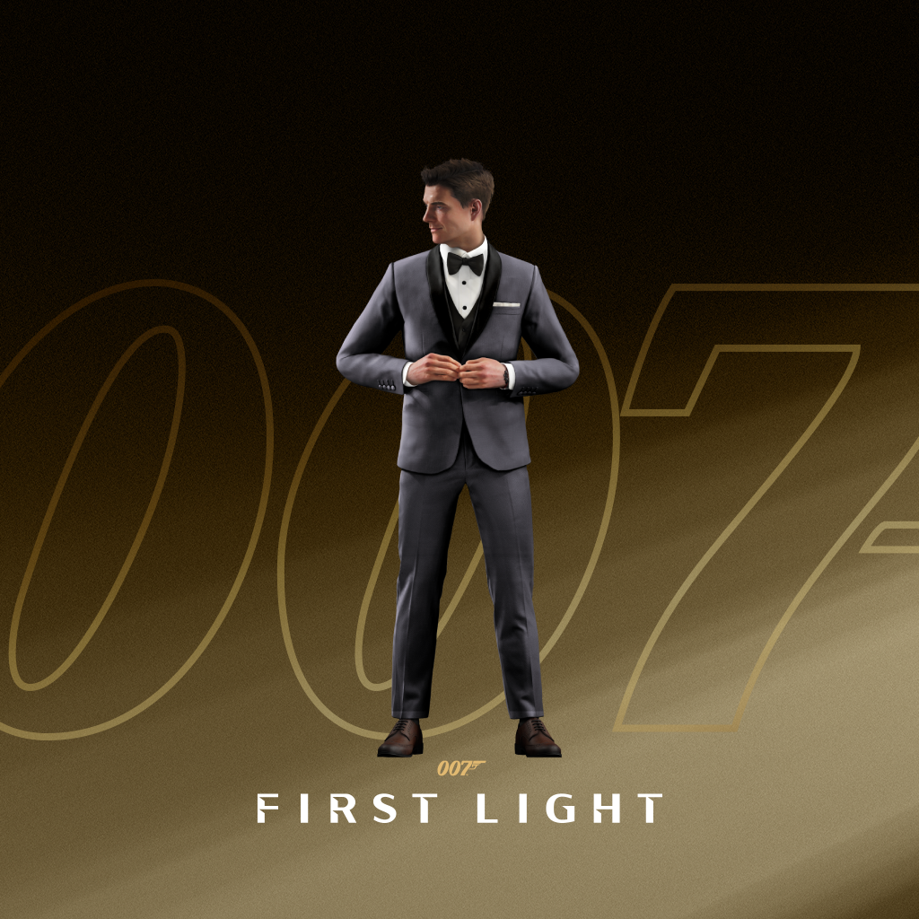 Eksklusive 007 First Light DLC nedlastingskoder på brun og svart 007 bakgrunn