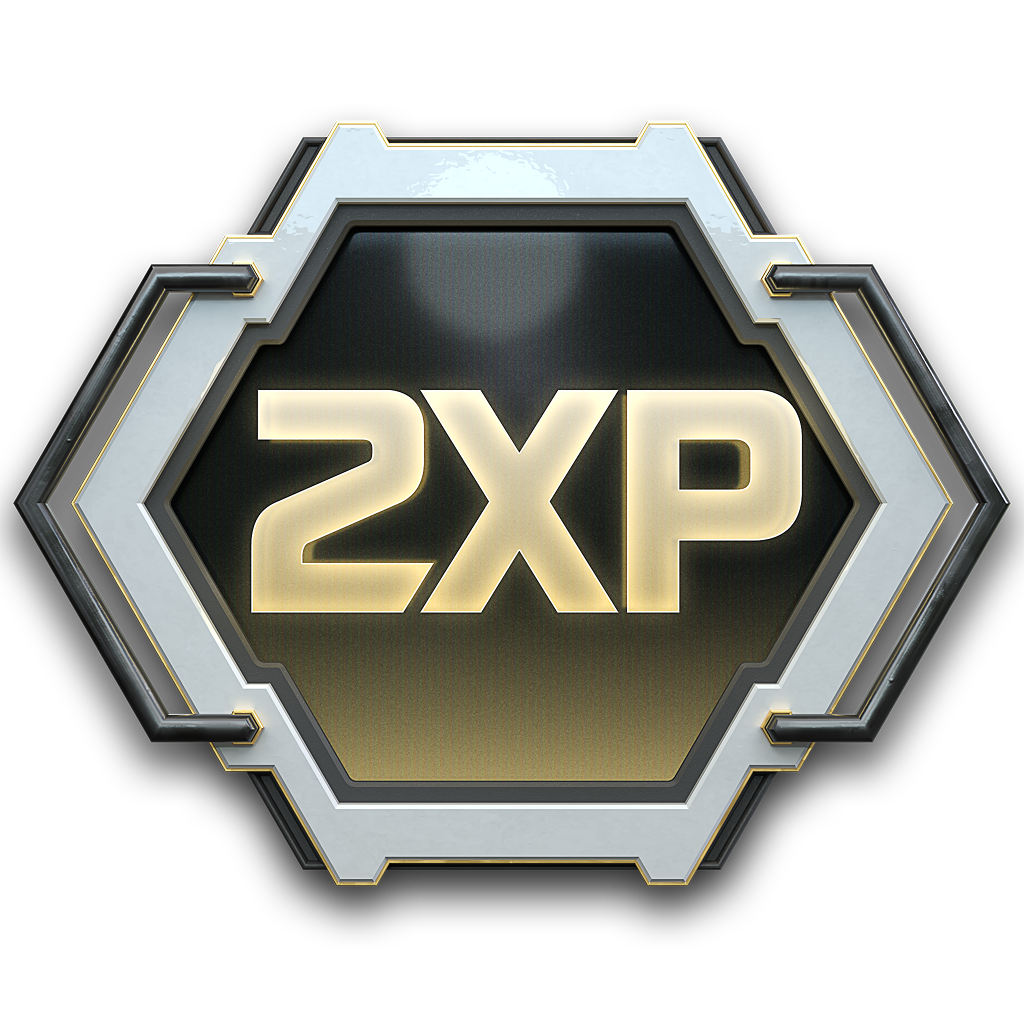 Calling card og 2XP mot en Fanta Orange væskebakgrunn, under en Call of Duty-logo