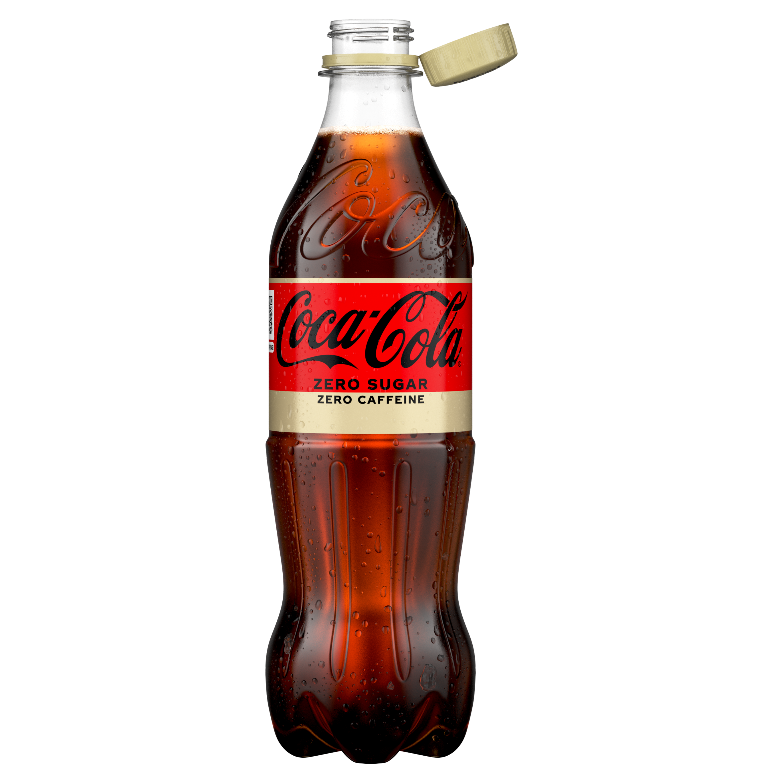 En plastflaske med Coca-Cola, variant uten sukker og koffein.