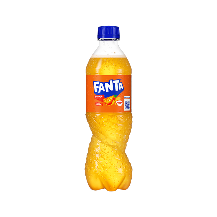 Den nye Fanta-plastflasken med orginalt innhold. 