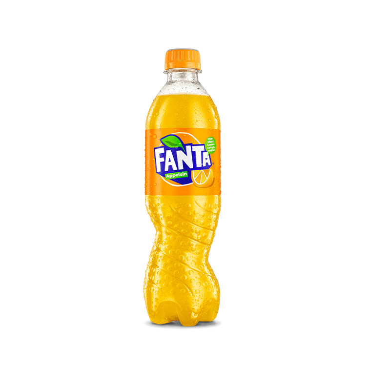 Den nye Fanta-plastflasken med orginalt innhold. 