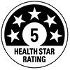 Health Star Rating displaying a 5 rating