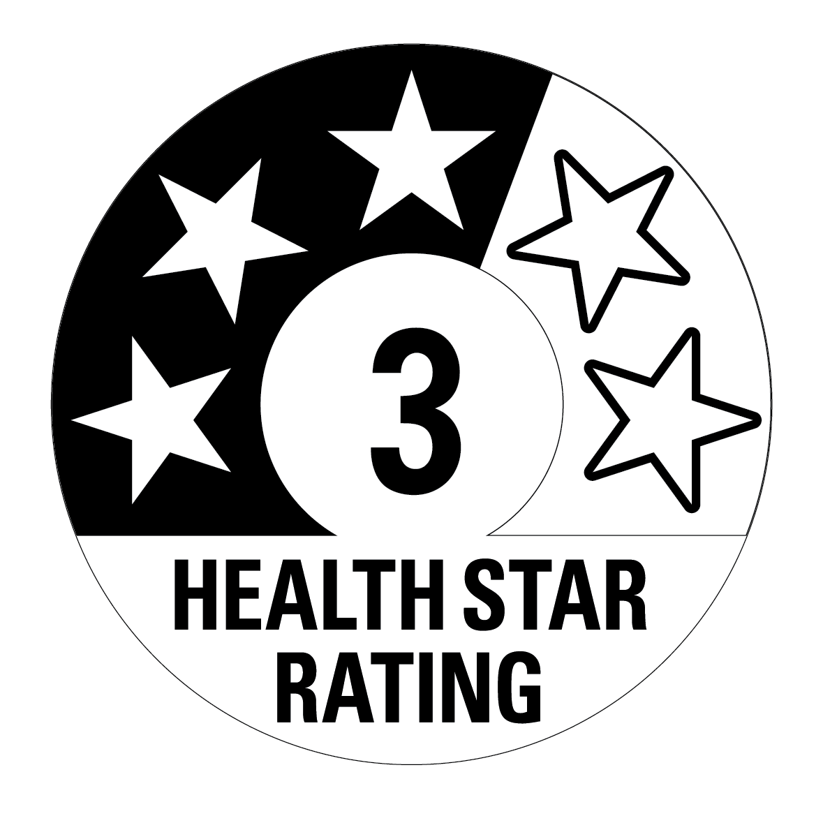 Health Star Rating displaying a 3 rating