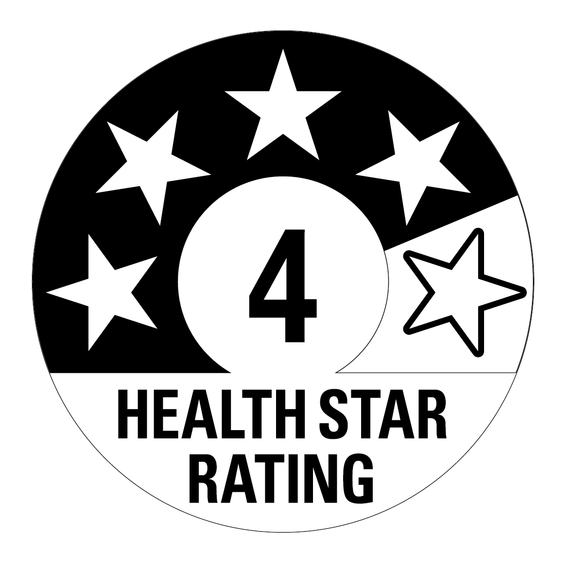 Health Star Rating displaying a 4 rating