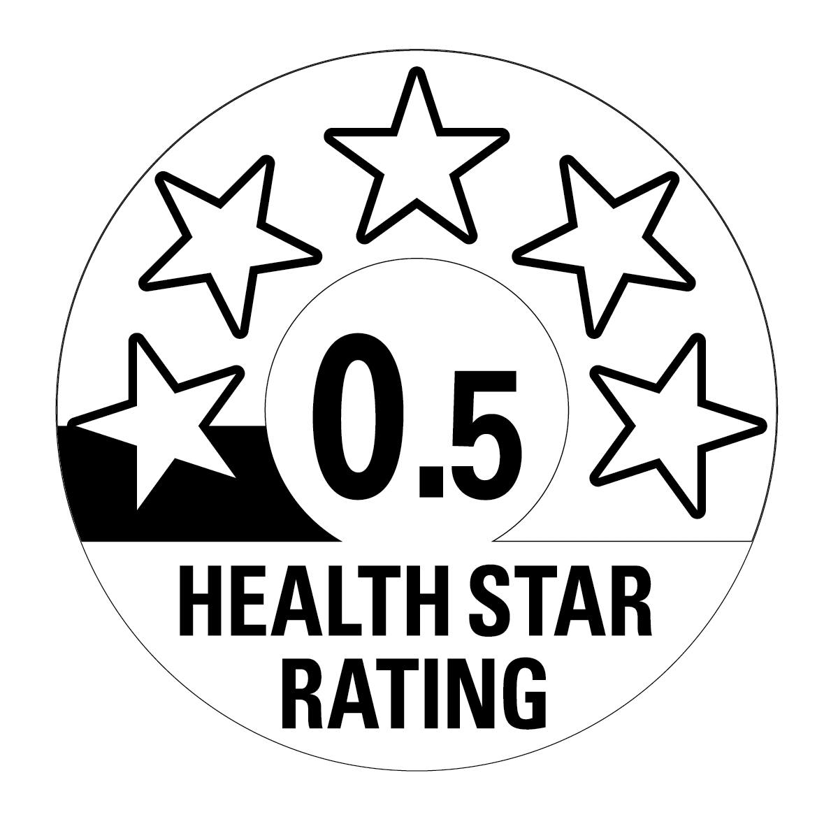 Health Star Rating displaying a 5 rating