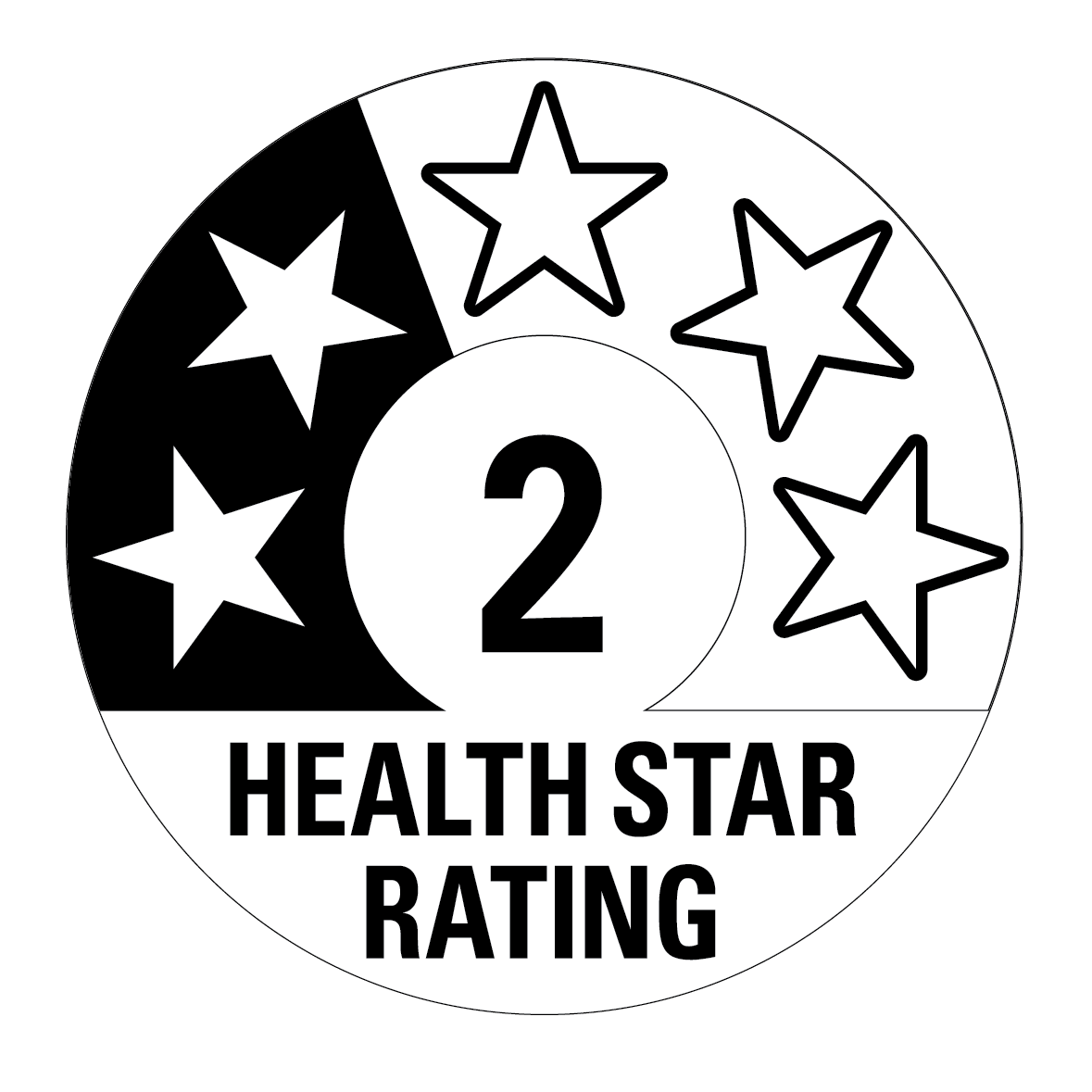 Health Star Rating displaying the number two