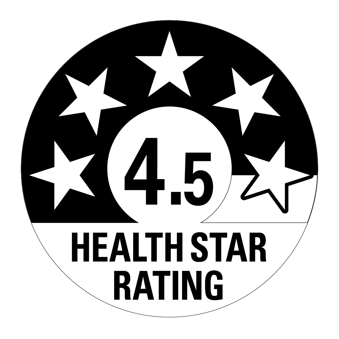 Health Star Rating displaying a 5 rating