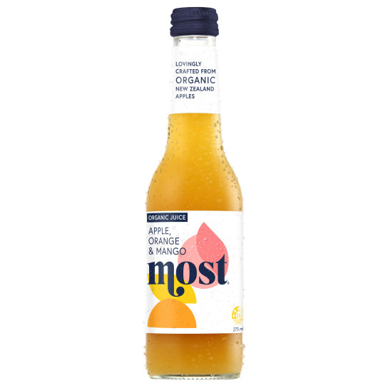 MOST Apple Orange and Mango Organic Juice bottle