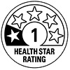 Health Star Rating displaying a 1 rating