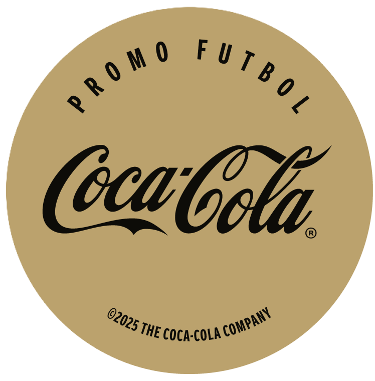 Tapa dorada de Coca-Cola con la texto Promo Futbol