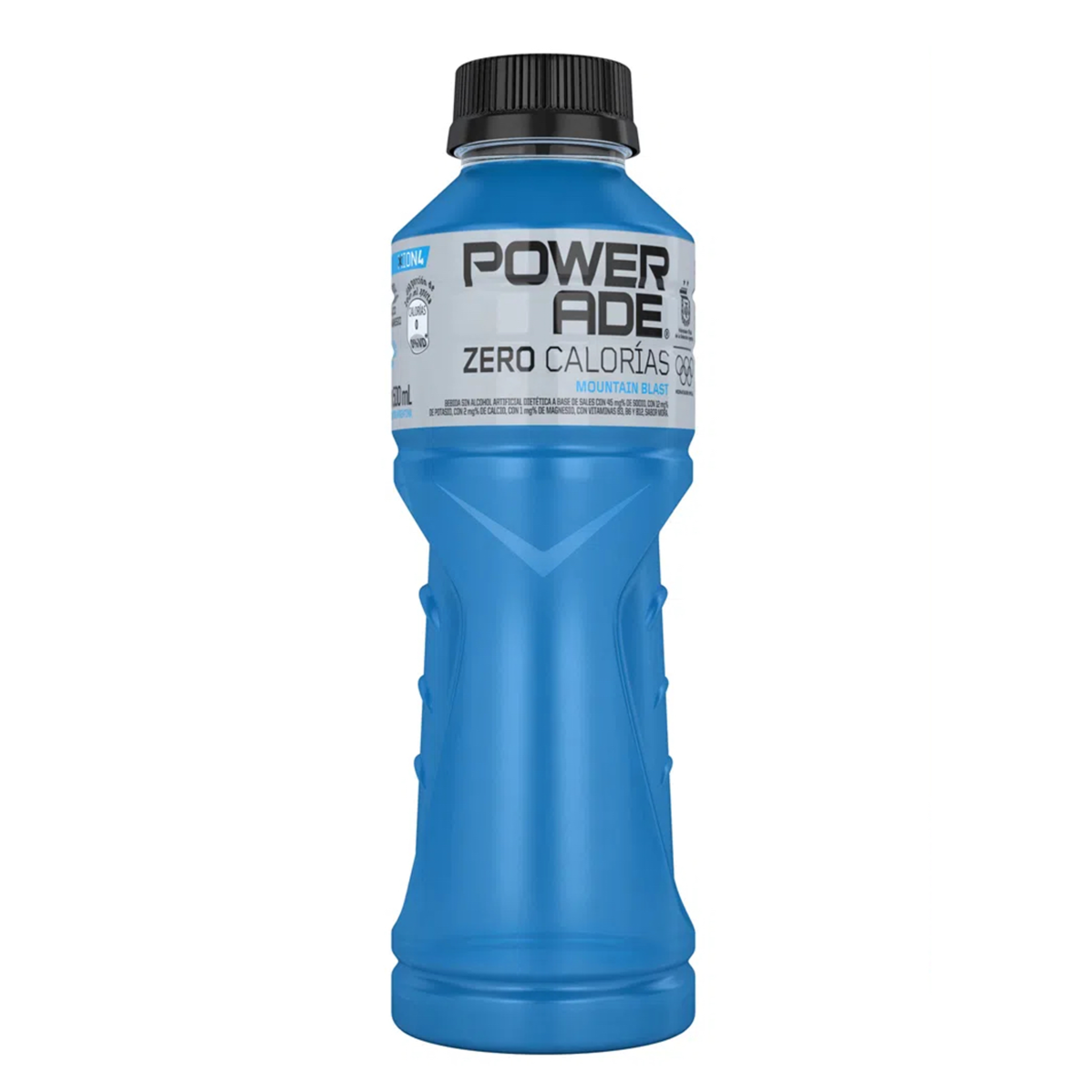 "Botella de Powerade Zero Mora Azul Información nutricional de Powerade Zero Mora Azul"